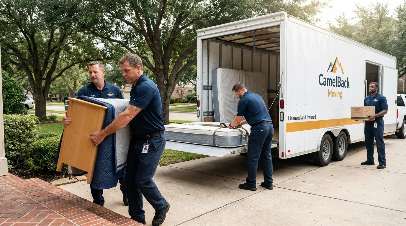 Crew loading residential truck for cross-state move from Wayne, PA